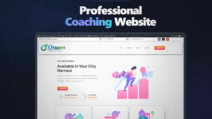 build a professional website for coaching institutes and businesses