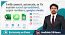 convert, automate, or fix custom excel spreadsheet, apple numbers, google sheets