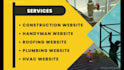 build construction, handyman, roofing, or plumbing website