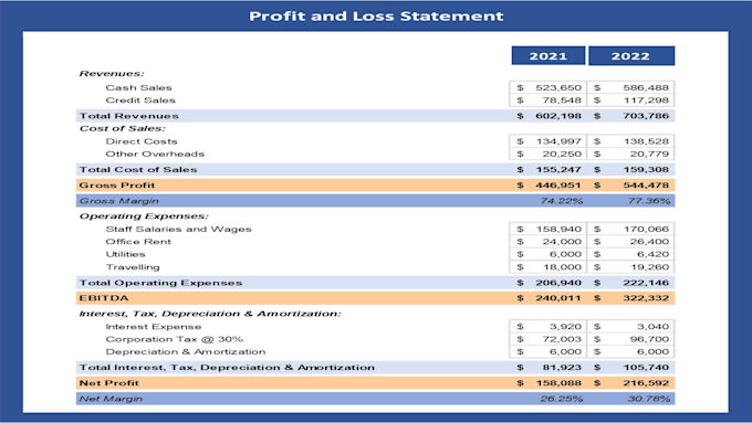 prepare profit and loss and financial statements for you