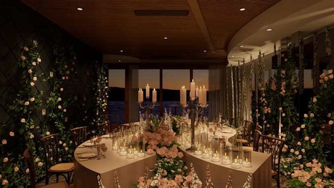 create luxury cinematic 3d wedding and event visualization