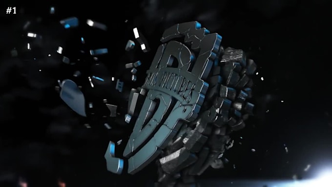 create shatter 3d dark sky logo reveal intro video