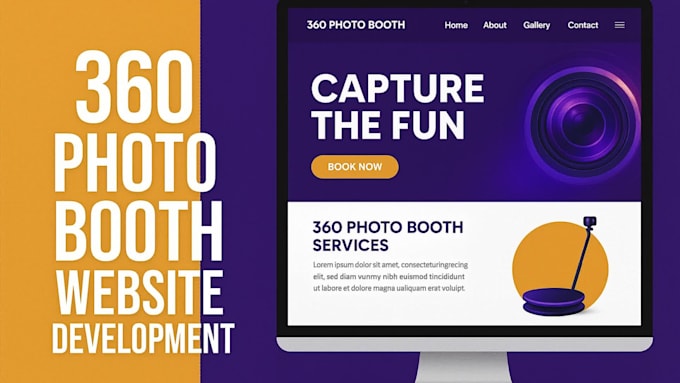 build photo booth website, party rental website, 360 photo booth website