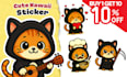 draw cute kawaii hand drawn simple cartoon character for sticker, mascot logo