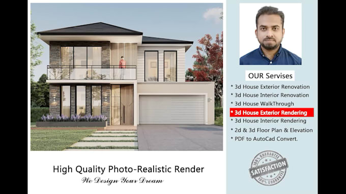 do australian house 3d interior design or exterior facade rendering