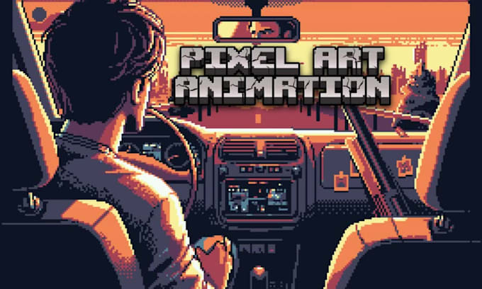 create 2d 8bit pixel art character animation looping lofi animated gif