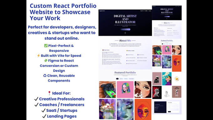 Create a modern react portfolio website with tailwind css by Maham__dev ...
