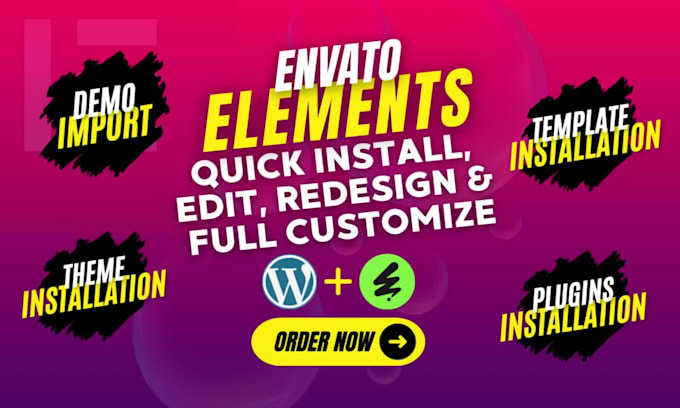 quickly install, edit and customize envato template kits and wordpress themes
