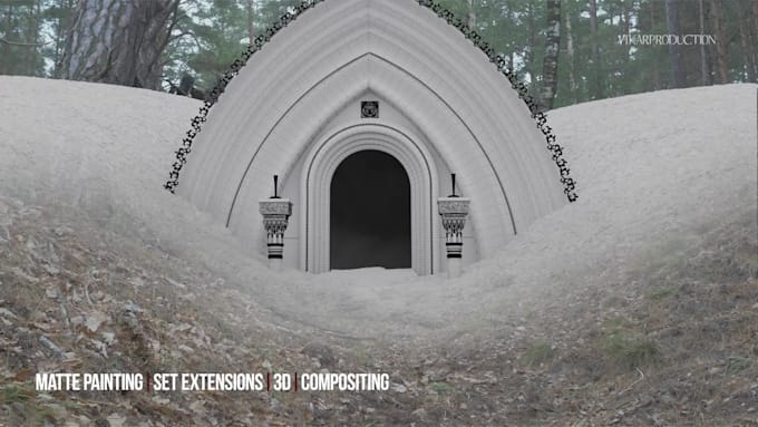 do realistic matte painting, set extension, cleanup a video