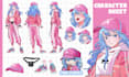 draw complex character sheet reference in anime style for your vtuber model