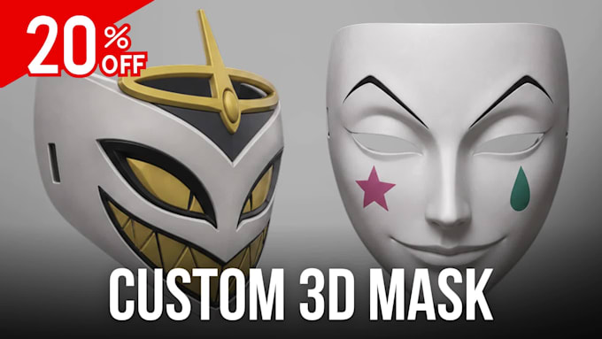 custom 3d mask, helmet, and wearable for cosplay