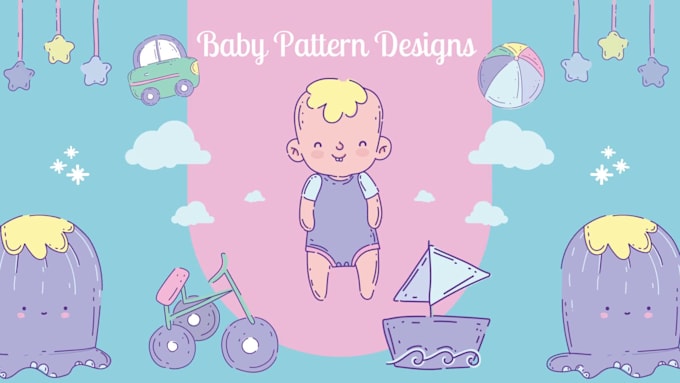 Do cute kids baby seamless repeat clothing pattern design by Hfezanum ...