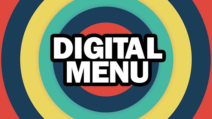 design a digital menu, digital screen, menu board, or animated menu