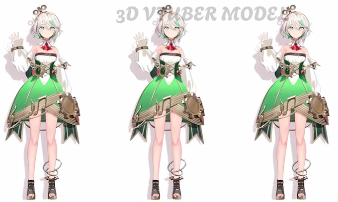 create 3d character for 3d vtuber rigging anime, 3d rigging or vroid model