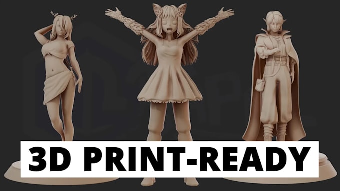 sculpt custom stylized 3d printable character fanart or oc