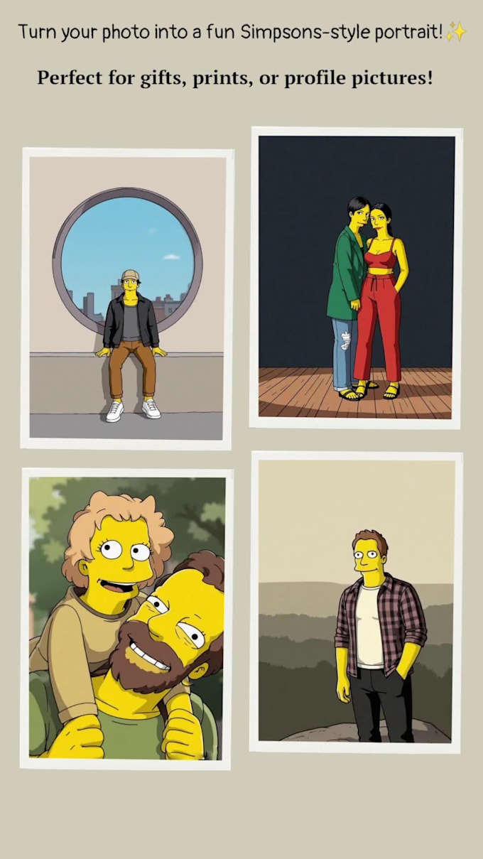 create your funny simpsons character portrait