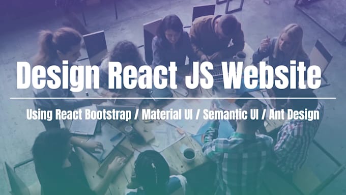 design react js website using  react bootstrap, material UI