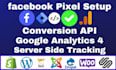 setup facebook meta pixel conversion API google analytics 4 server side tracking
