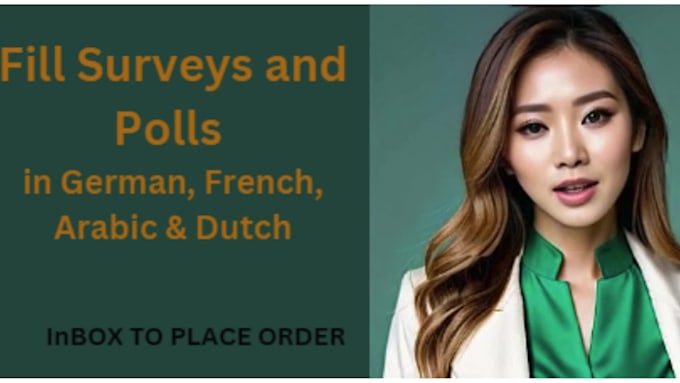 fill survey and polls in arabic, german, french, dutch