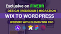 design redesign clone or revamp wix to wordpress by elementor pro