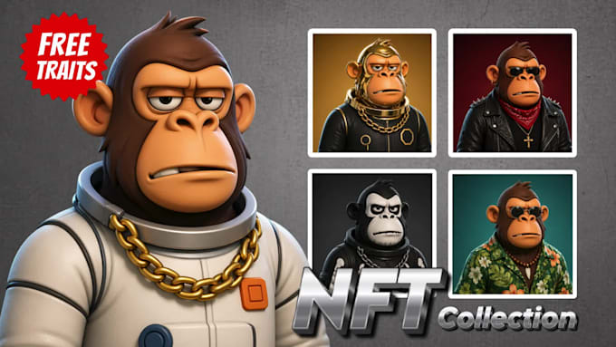 create unique 3d nft art character high quality with cartoon and realistic style