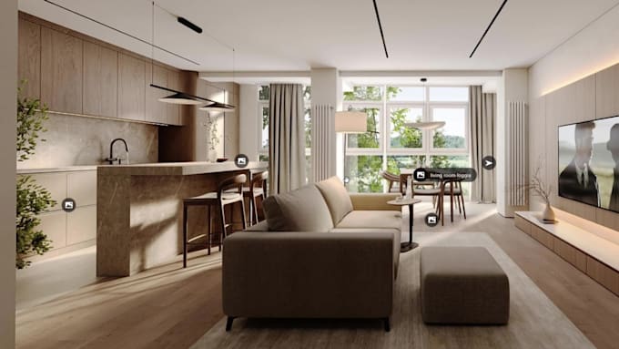 create interior 3d tour, virtual 3d tour and walkthrough