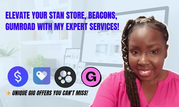 setup landing page or beacons ai, gumroad, stan store social media