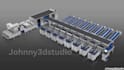 create 3d industrial warehouse animation, 3d conveyor belt production line video