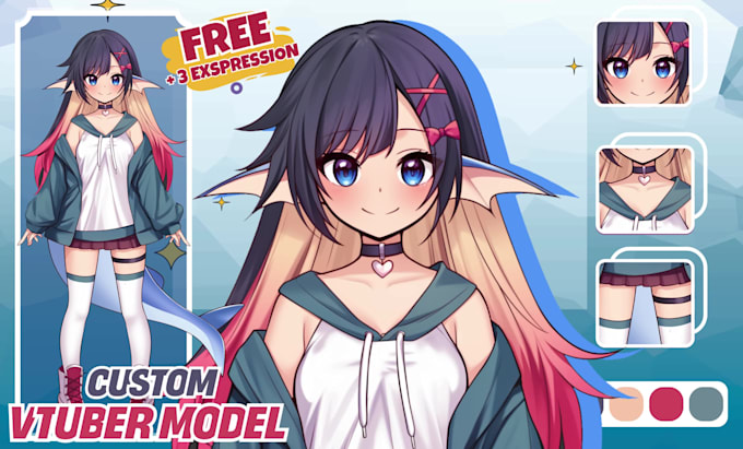 design vtuber model, live2d model, and rigging anime in high quality for stream