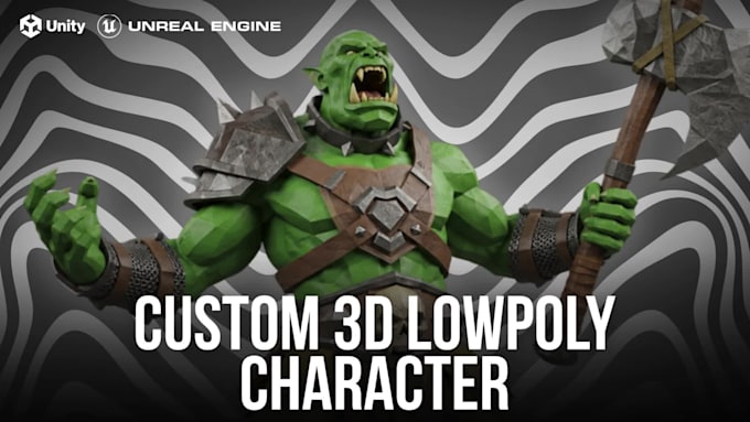 create 3d low poly character modeling for game and printing