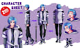 draw character reference sheet anime style for your vtuber