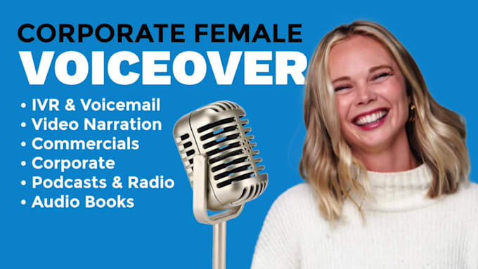 record an american female corporate narration voiceover