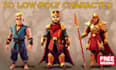 create 3d low poly character model for game, animation, and rigging