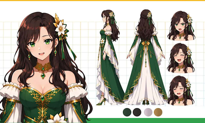 draw custom character sheet or reference sheet for character design