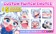 draw emotes, chibi emotes, twitch emotes, animated emotes, vtuber for stream