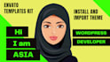 install, customize envato, themeforest elementor theme or template kit