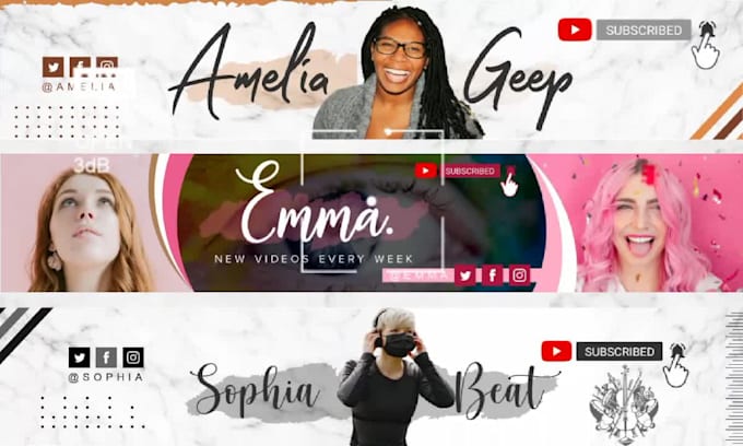 design attractive youtube banner, channel art