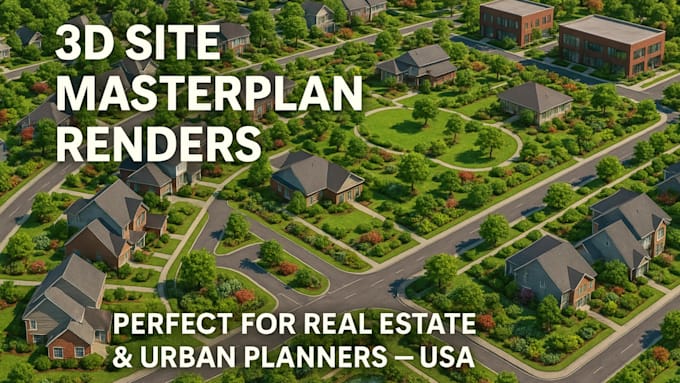 design 2d 3d master plan site plan landscape 3d rendering animation