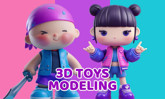 create stylized 3d toys, custom cartoon models for games and collectibles