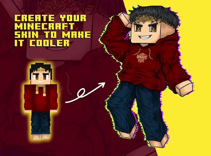 draw cool minecraft or roblox avatar for apparel