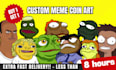 design custom viral meme coin art character for your website and social media