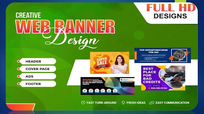 design unique website headers or banners, shopify banner, fb header