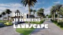 design and render backyard front landscape, garden, pool, patio, park
