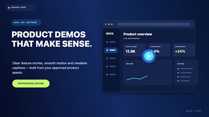 create a professional saas product demo video