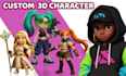 design cute 3d character, animal, mascot, and toy model using blender and zbrush