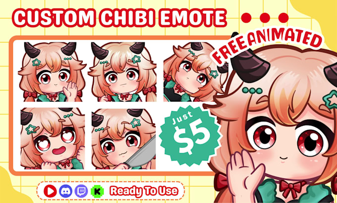 make emotes, chibi emotes, animated emotes, vtuber for stream
