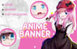 design an amazing anime banner or header youtube,kick,twitch,x,discord,animated