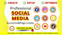 create and set up facebook pages and all social media accounts