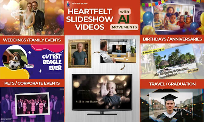 create ai powered heartfelt photo slideshow video