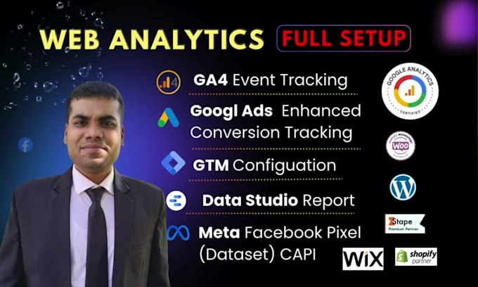 setup or audit google analytics ga4 GTM ads conversion tracking meta pixel capi